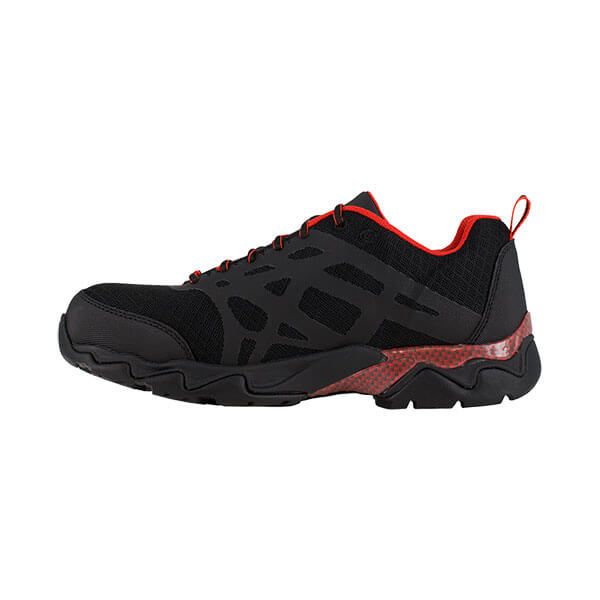 Reebok Beamer Work Shoe, Black with Red Trim